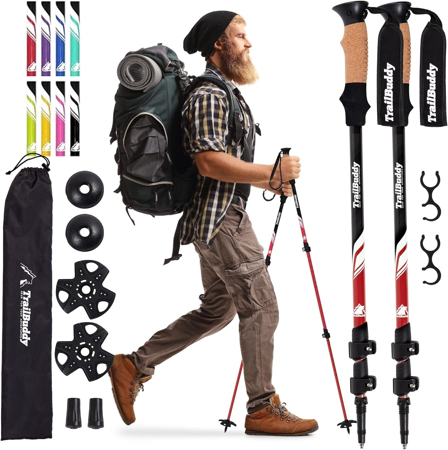 TrailBuddy Lightweight Trekking Poles - Ultimate Hiking Gear