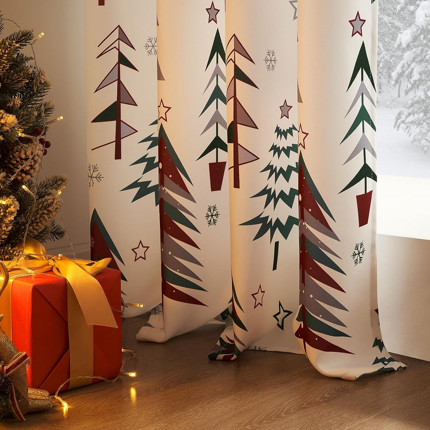 Topfinel White Blackout Curtains for Holiday Decor and Elegance