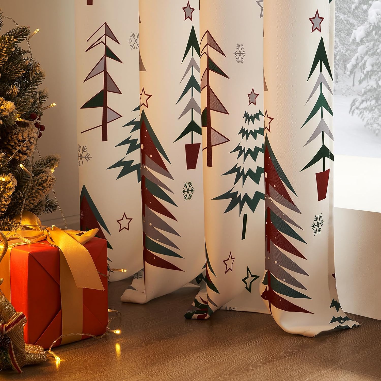 Topfinel White Blackout Curtains for Holiday Decor and Elegance