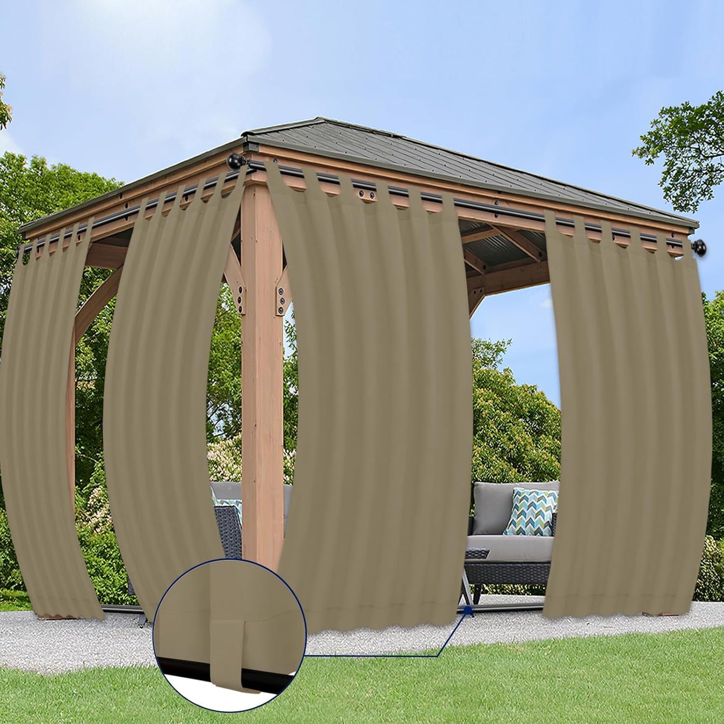 PureFit Outdoor Curtains for Privacy and Weather Resistance