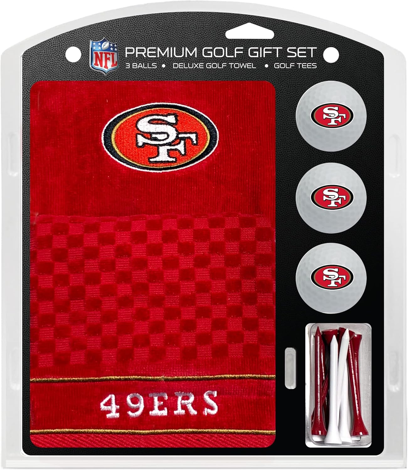 NFL Golf Gift Set: Premium Embroidered Towel, Balls, Tees