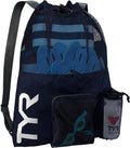 TYR Big Mesh Mummy Backpack Navy, One Size - Large Swim Gear Bag