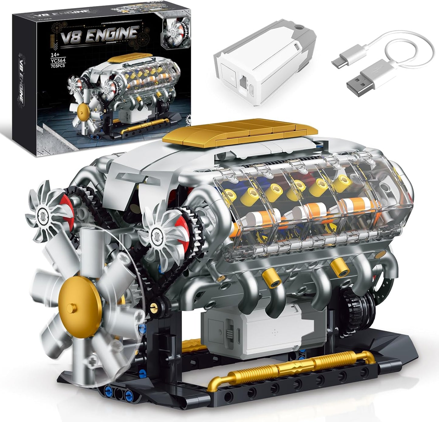 Build Your Own V8 Engine Model Kit for STEM Fun and Learning