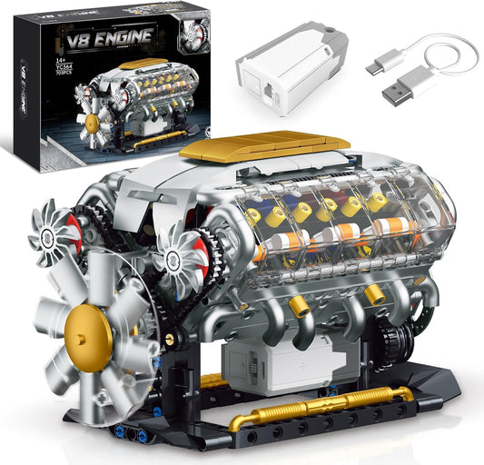 Build Your Own V8 Engine Model Kit for STEM Fun and Learning