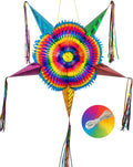 Large Pinata with Rainbow Cones and 25-ft Rope - Extra Large Party