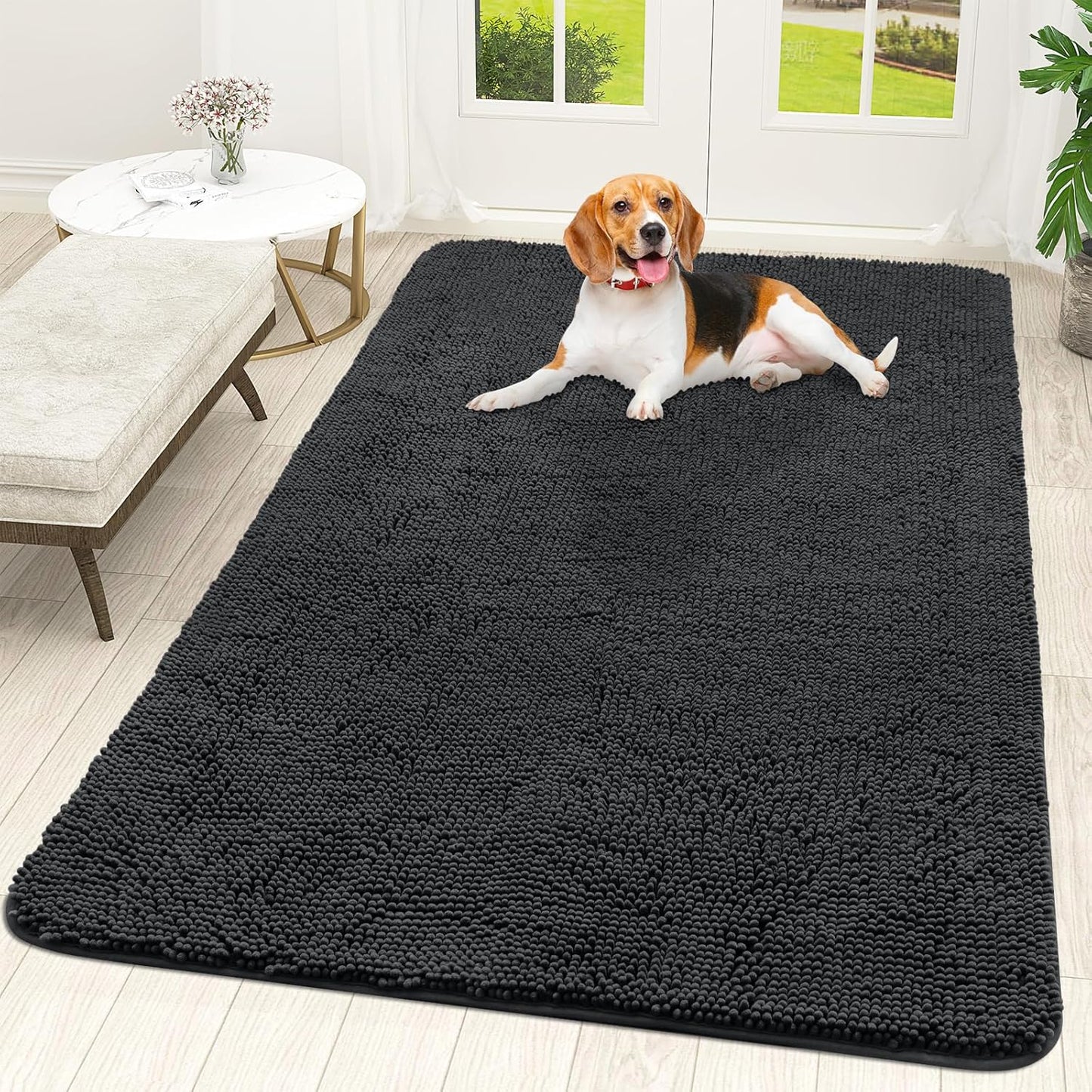OLANLY Dog Door Mat for Muddy Paws - Absorbent & Non-Slip