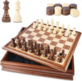 VAMSLOVE Chess and Checkers Board Game Set 15 in Deluxe Box