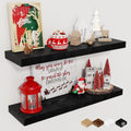 Fun Memories Floating Shelves 24in Rustic Wood Set of 2 - Invisible