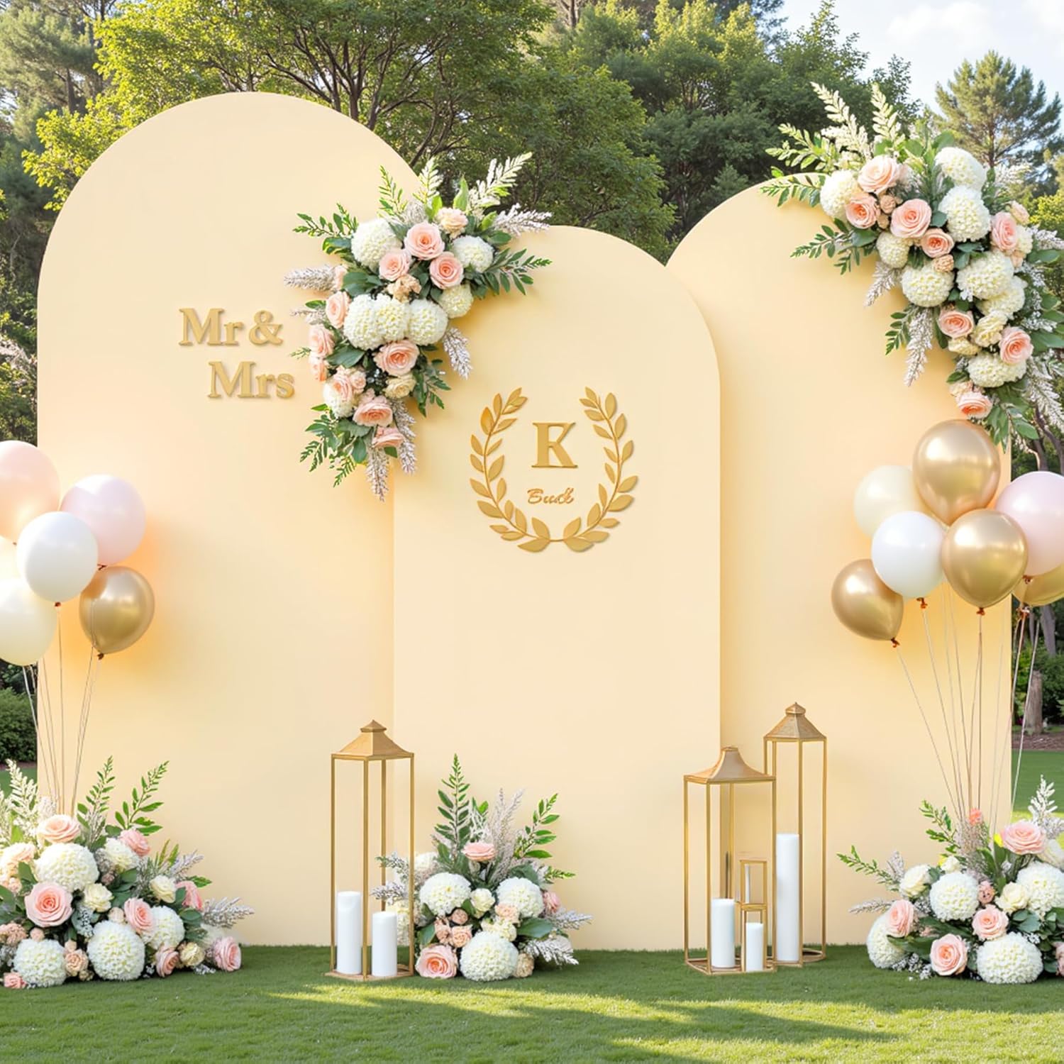 Champagne Arch Covers Set of 3 for Stunning Event Backdrops