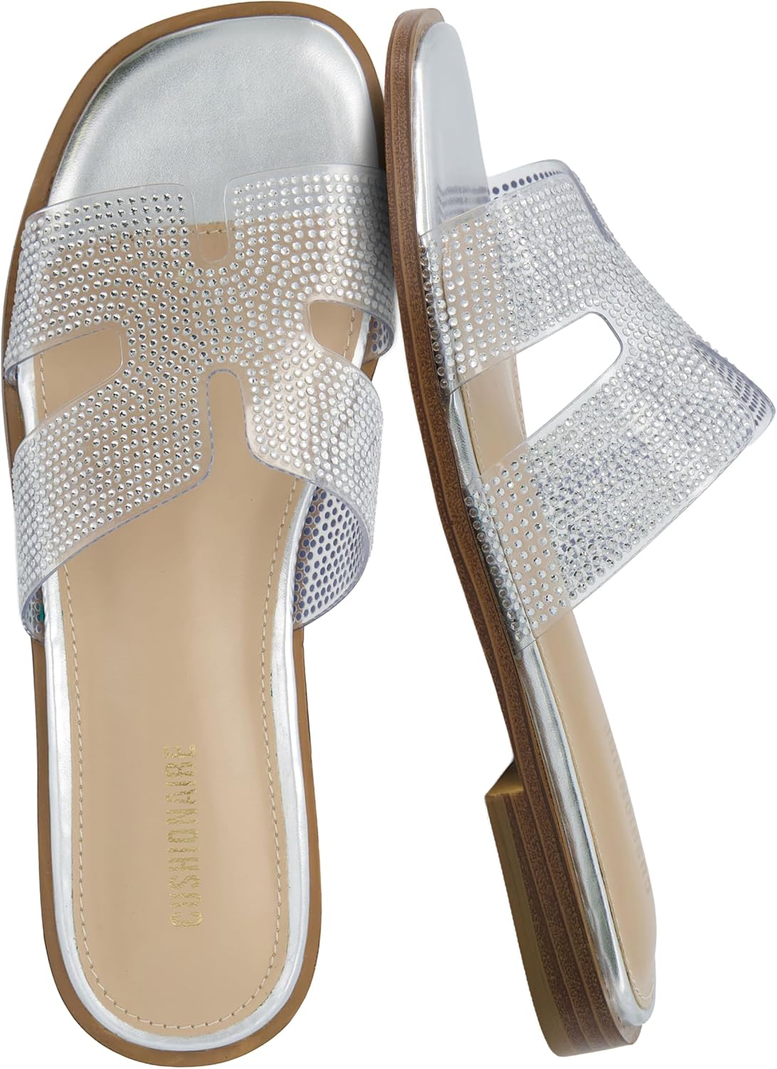 CUSHIONAIRE Voyage Cutout Strap Slides for Women - Trendy Sandals