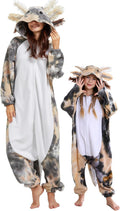 DELEY Unisex Axolotl Onesie Pajamas - Cozy Animal One Piece Sleepwear
