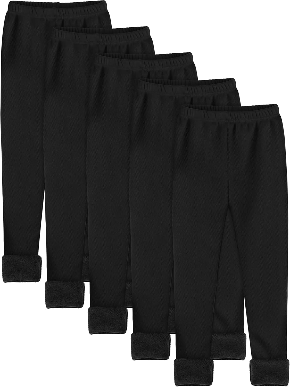 Fleece Lined Leggings for Girls - Winter Warm Soft Thermal Pants
