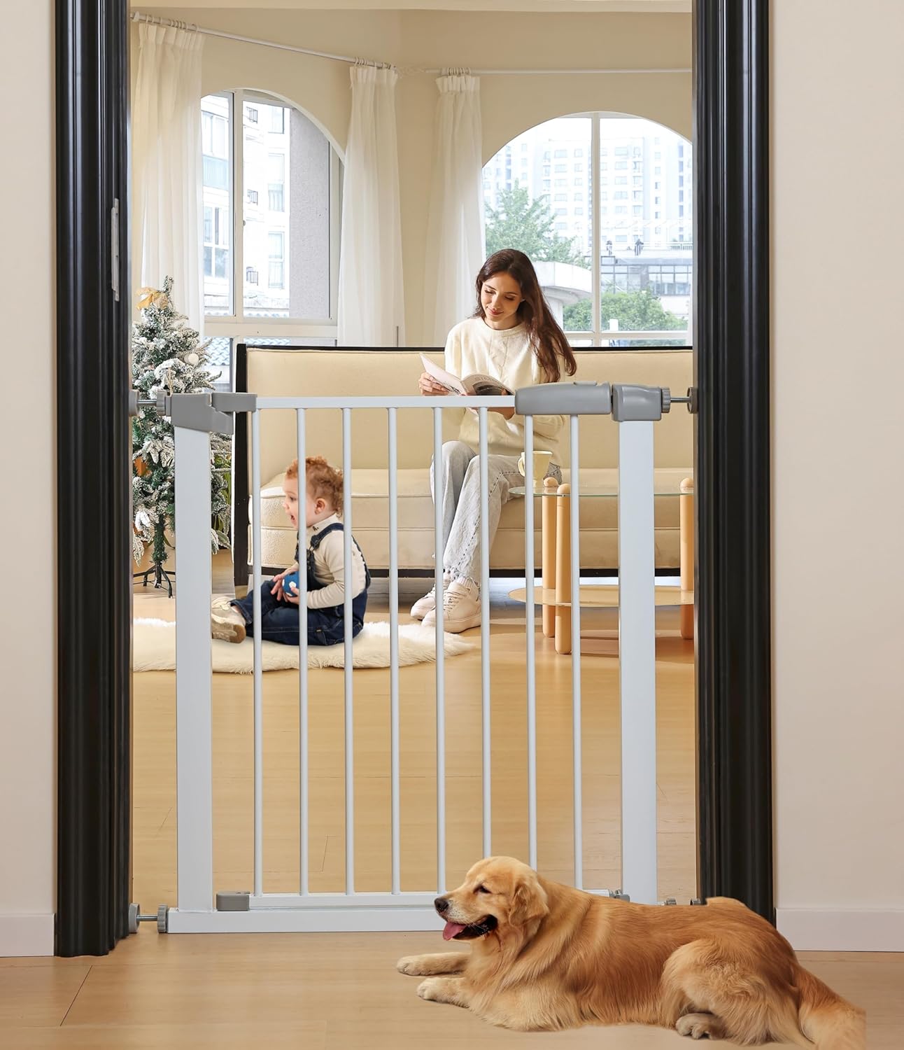 29-57 Inch Baby and Pet Safety Gate for Doorways and Stairs