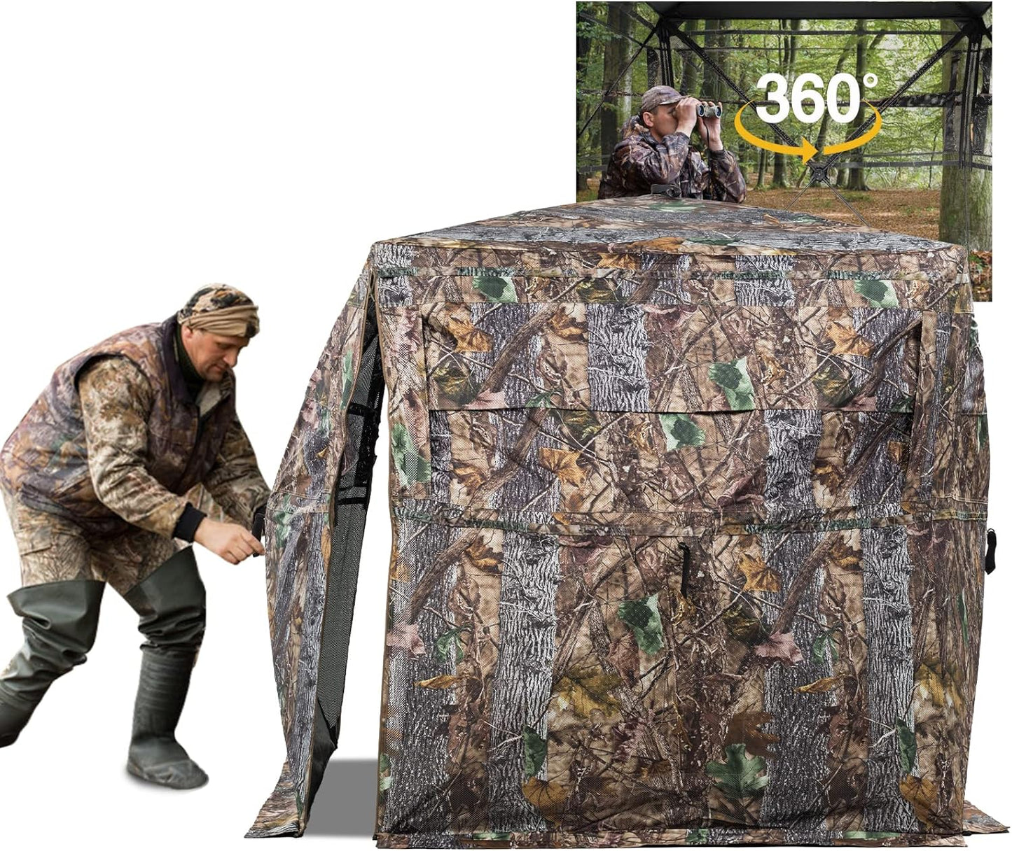 Hunting Blind 270/360 Degree See Through Ground Blind Portable