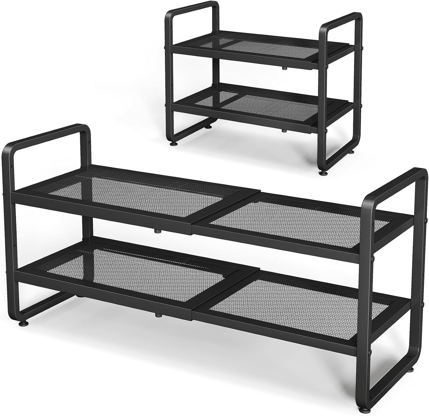 Expandable Shoe Rack for Closet - Adjustable Metal Organizer