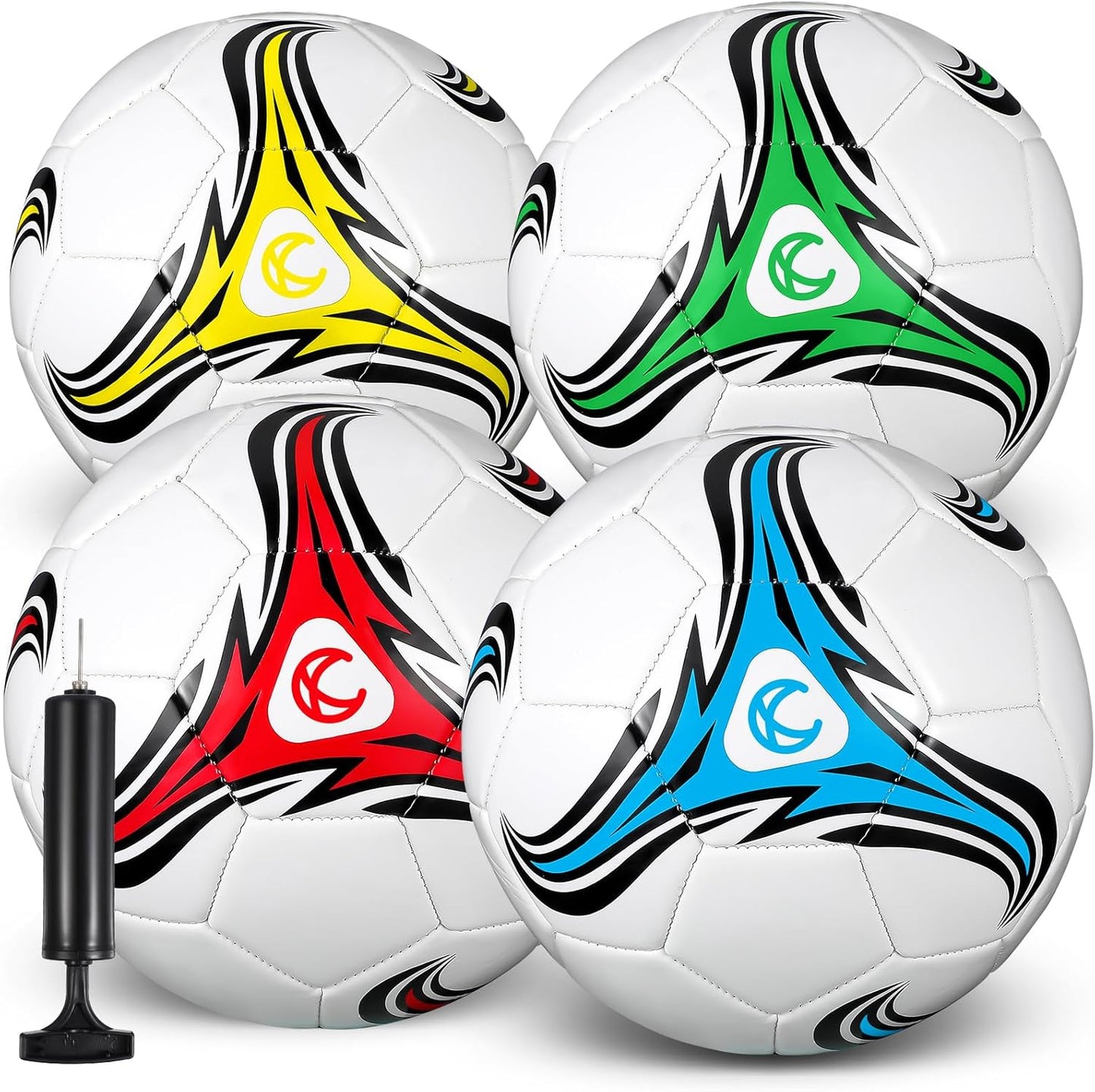 Operation Christmas Soccer Balls 4 Pack with Pump for All Ages