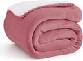 Bedsure GentleSoft Sherpa Fleece Throw Blanket Twin Size - Thick