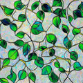 Window Privacy Film Stained Glass Static Cling - Rainbow Blue & Green