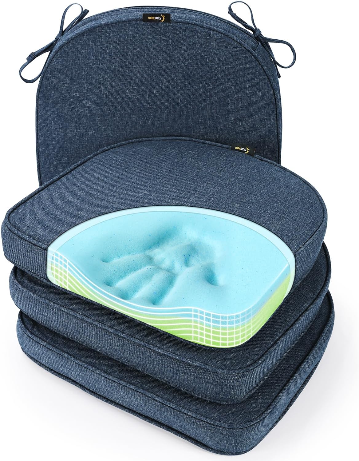 SUNROX Gel Memory Foam Chair Cushions for Indoor and Outdoor Use