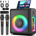 Karaoke Machine with 2 Wireless Microphones - Portable Bluetooth PA