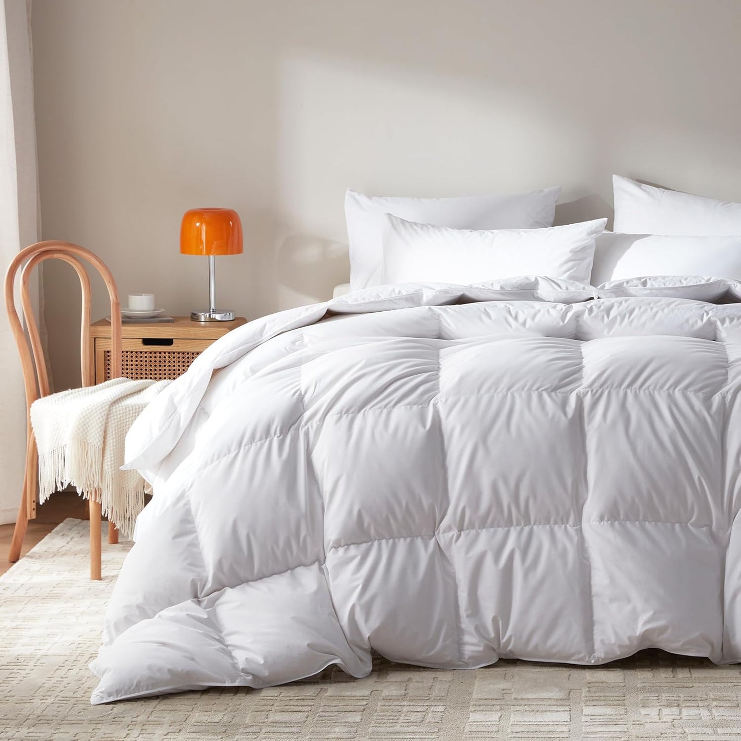 Goose Feather Down Comforter Queen Size for All-Season Luxury
