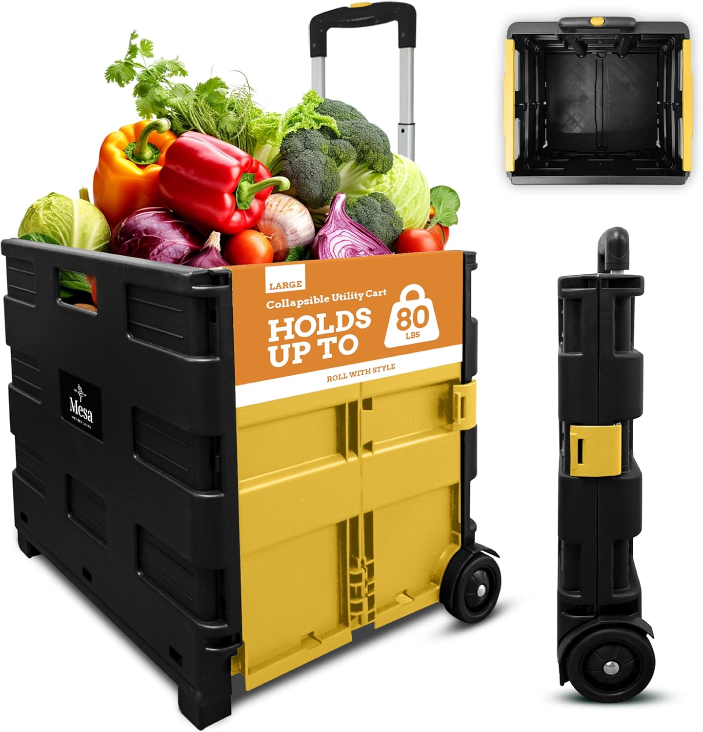 Inspired Living Ultra-Slim Rolling Utility Cart for All Uses