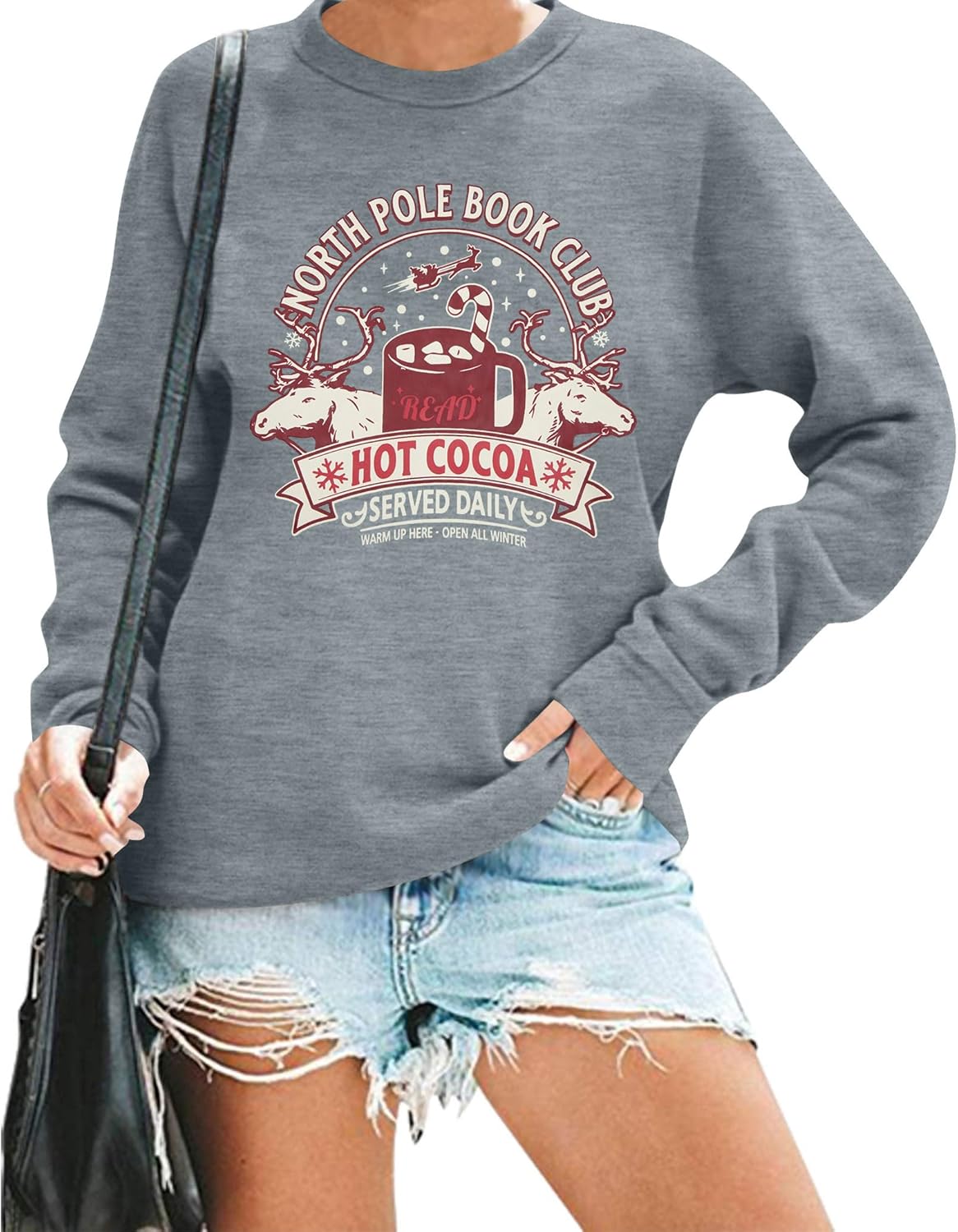 Cozy Book Lover Christmas Sweatshirt by ALLTB