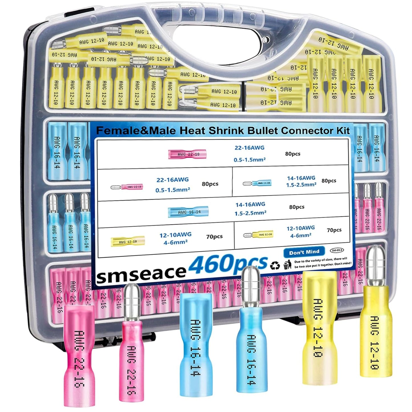460PCS Heat Shrink Bullet Connectors Kit for Automotive Use