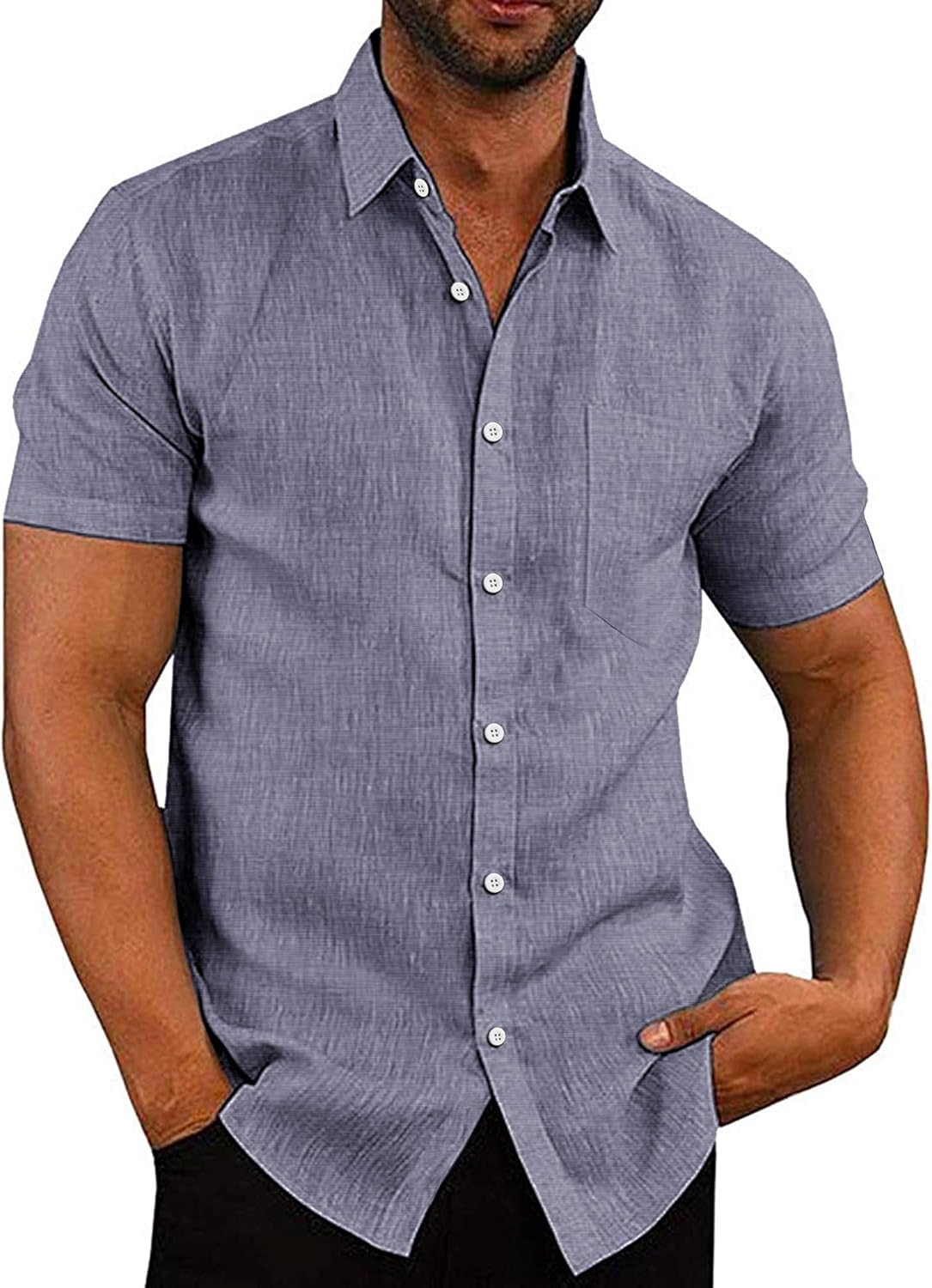 COOFANDY Men's Casual Button Down Linen Shirts for Summer