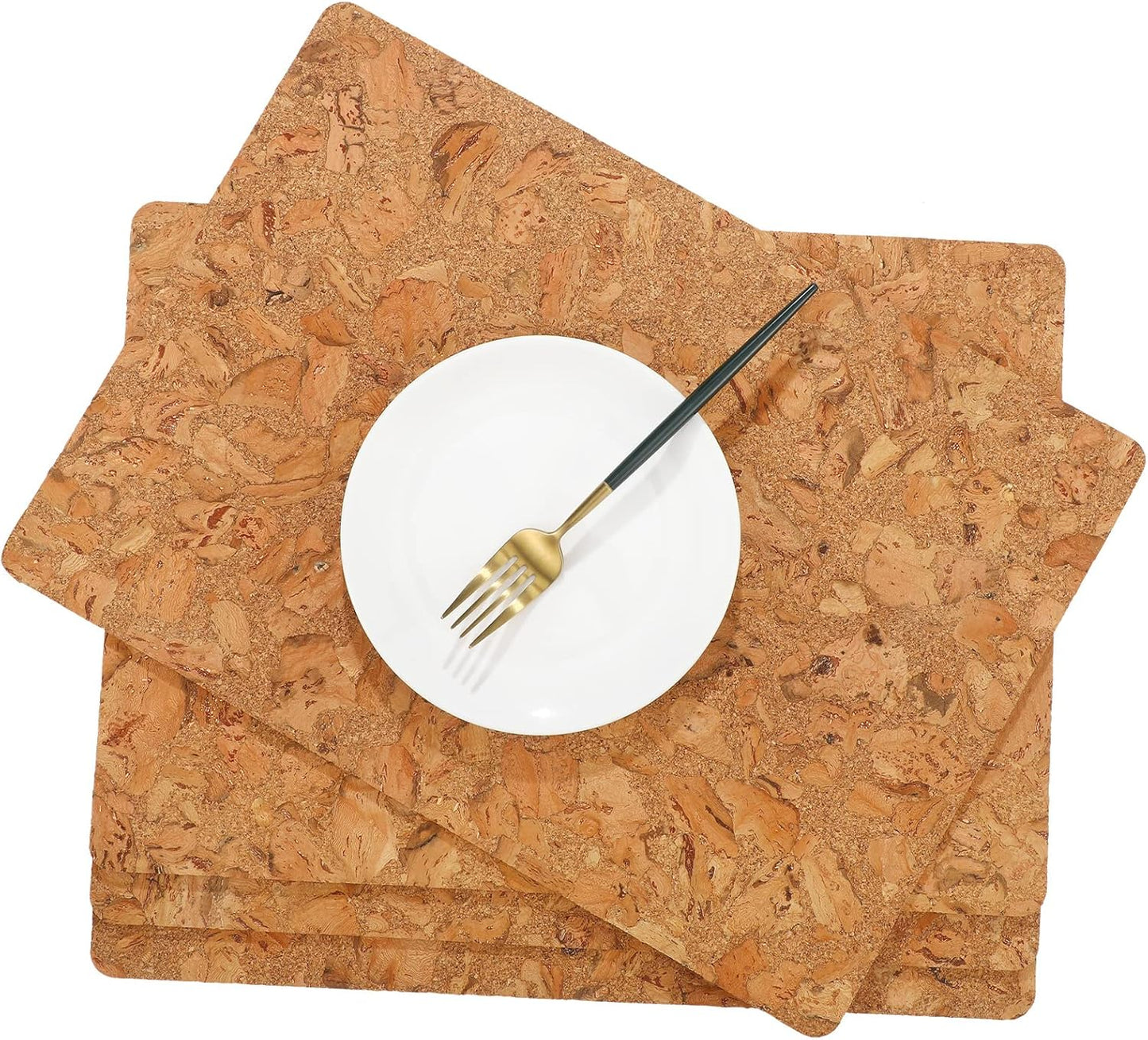 Cork Placemats 6 Pieces Heat Resistant Non Slip Wood Grain Design