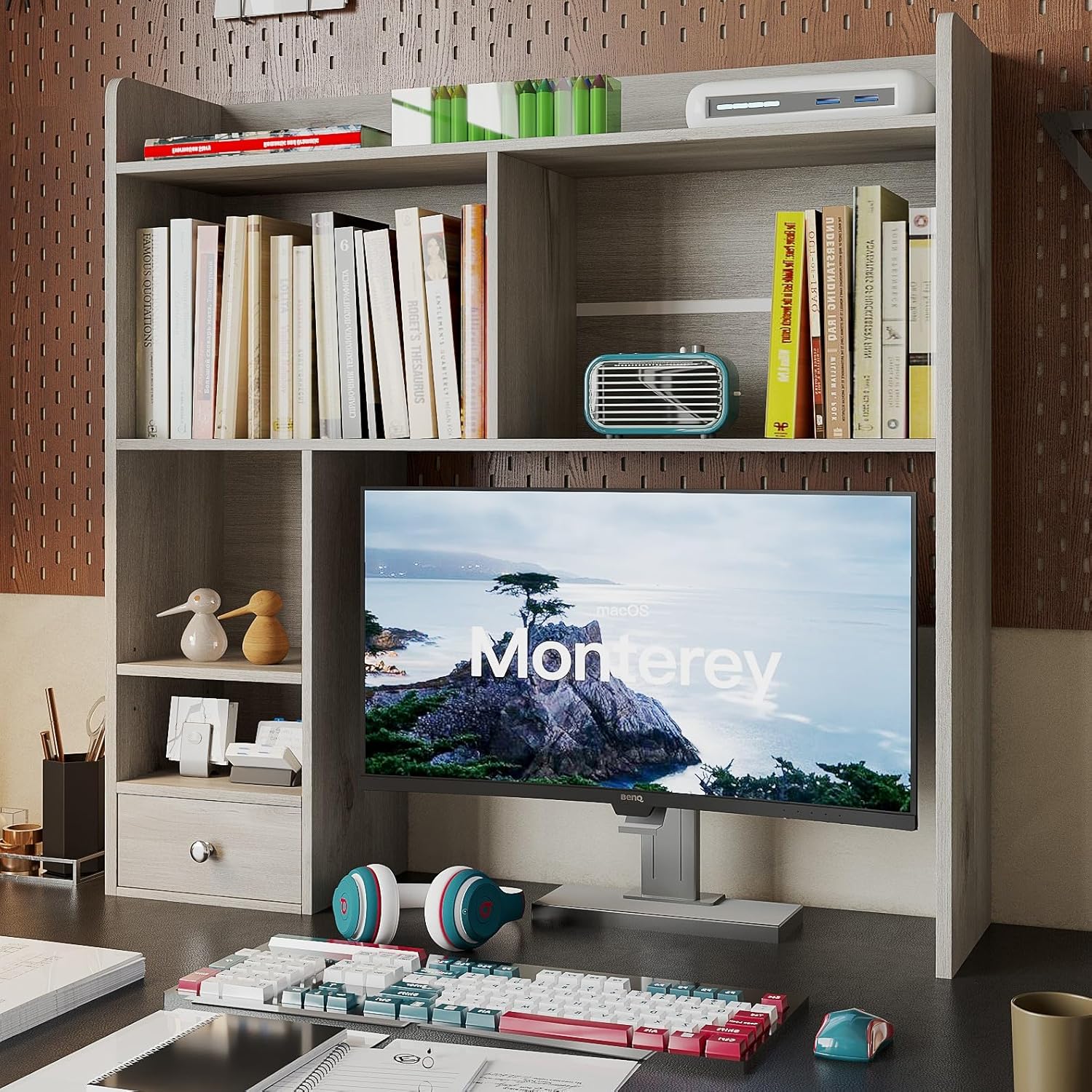 ChooChoo Desktop Bookshelf: Stylish 5-Shelf Desk Organizer