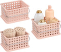 iDesign Plastic Shower Basket with Handle - Set of 3, Portable Bath