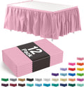 Exquisite Ruffle Table Skirt Pink Pack of 12 - 14 ft Coverage
