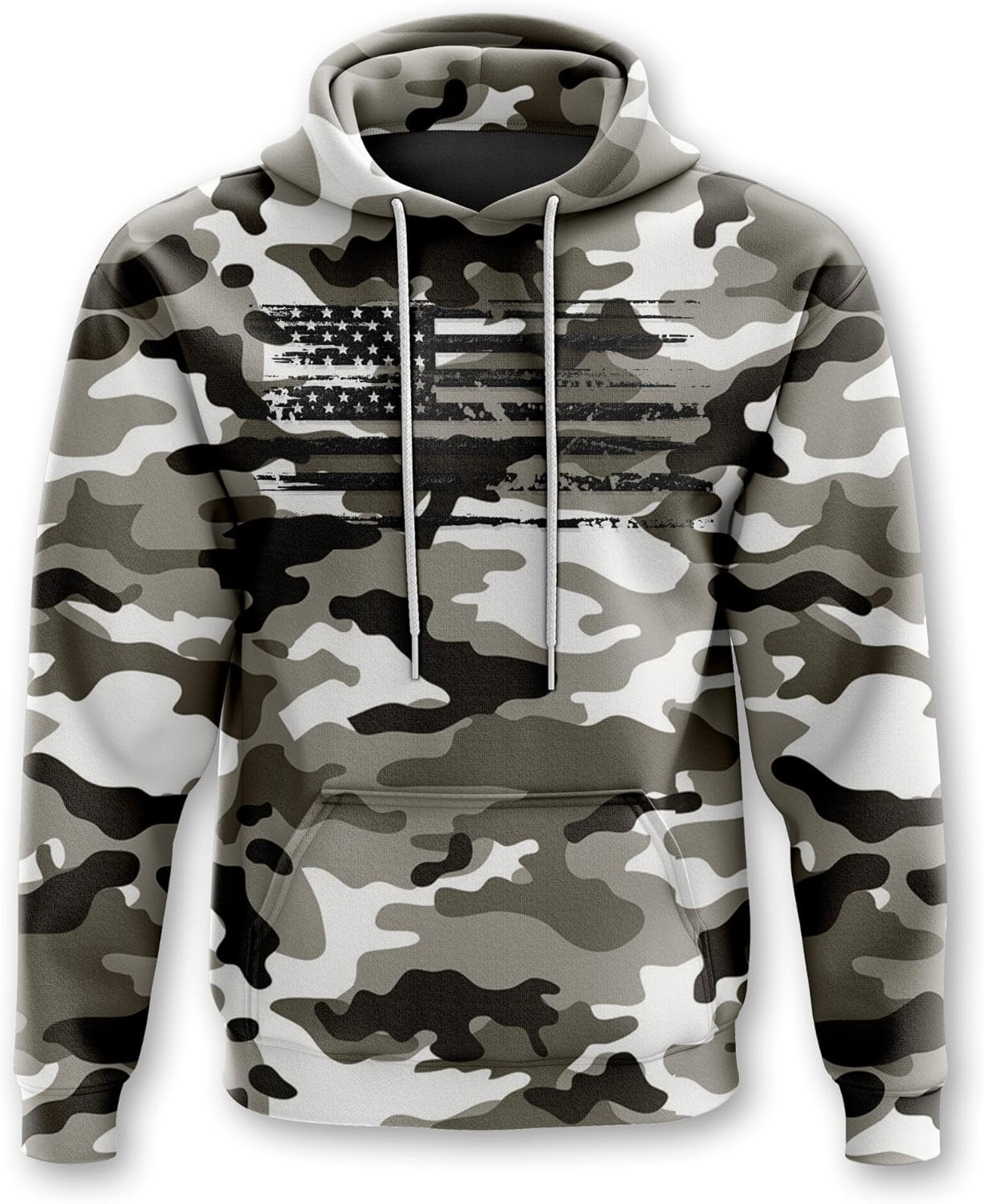 Patriotic Camo Flag Heavyweight Hoodie | Made in USA