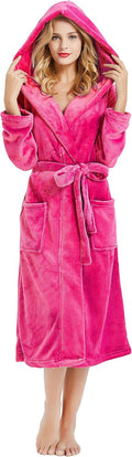 HEARTNICE Womens Hooded Fleece Robe - Soft Long Plush House Coat Robes