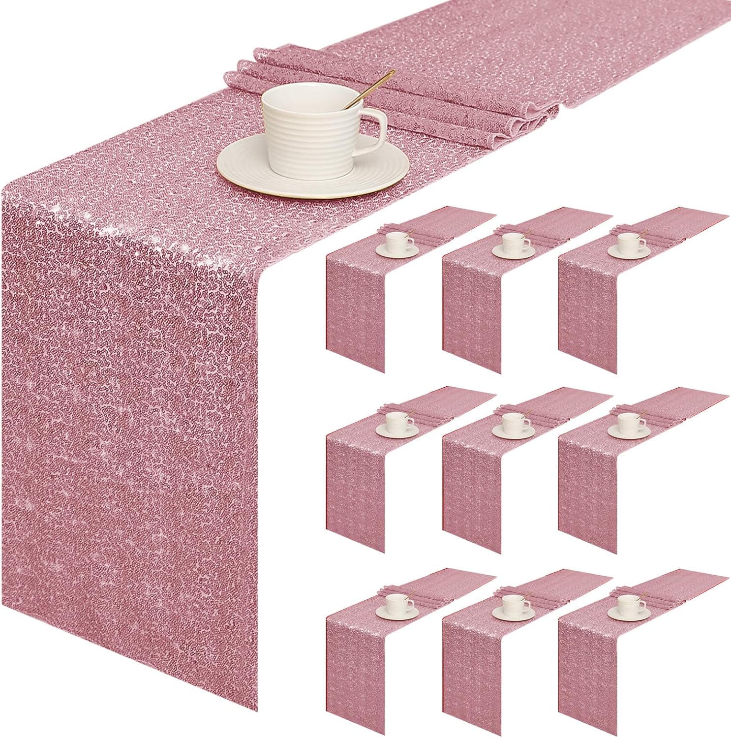 Sequin Table Runner 12 x 72 inches for Parties and Weddings