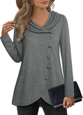 VALOLIA Womens Long Sleeve Tulip Hem Pullover Sweatshirt - Flattering