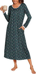 Long Nightgowns for Women Long Sleeve Sleepshirts - Cozy Calf-Length