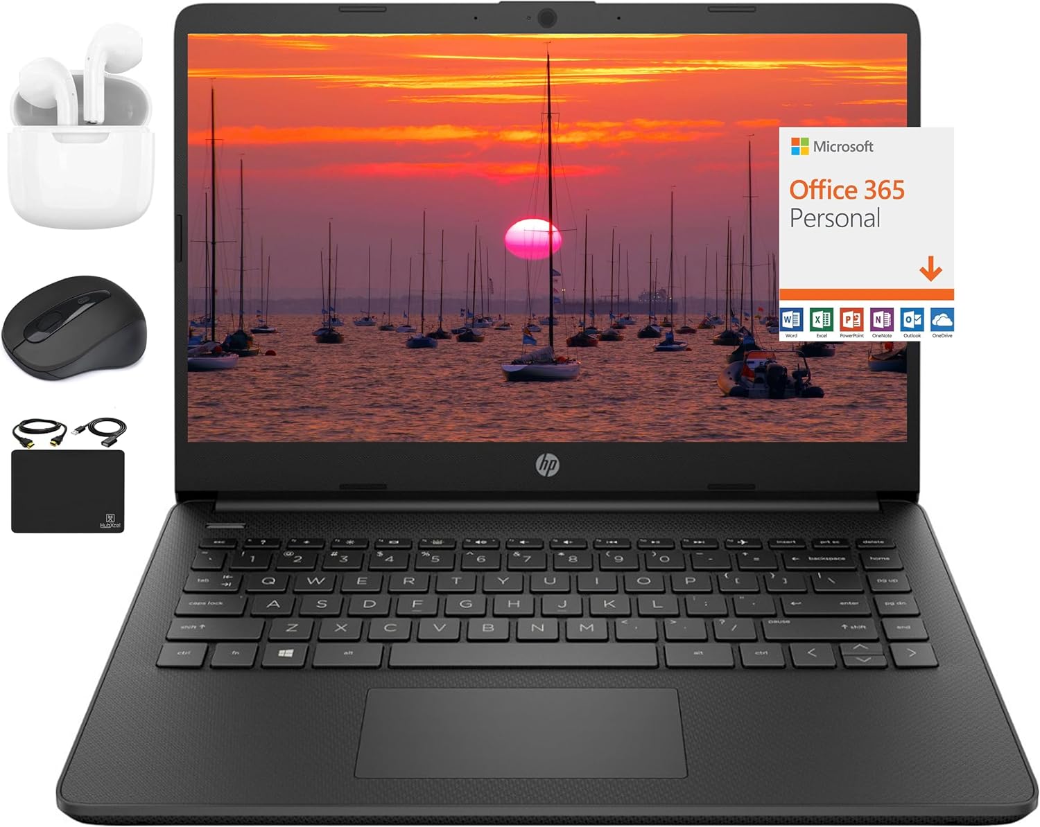 HP 14 HD Ultralight Thin Laptop with Quad-Core Intel Celeron
