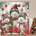Holiday Snowman Shower Curtain Set - Festive Bathroom Decor