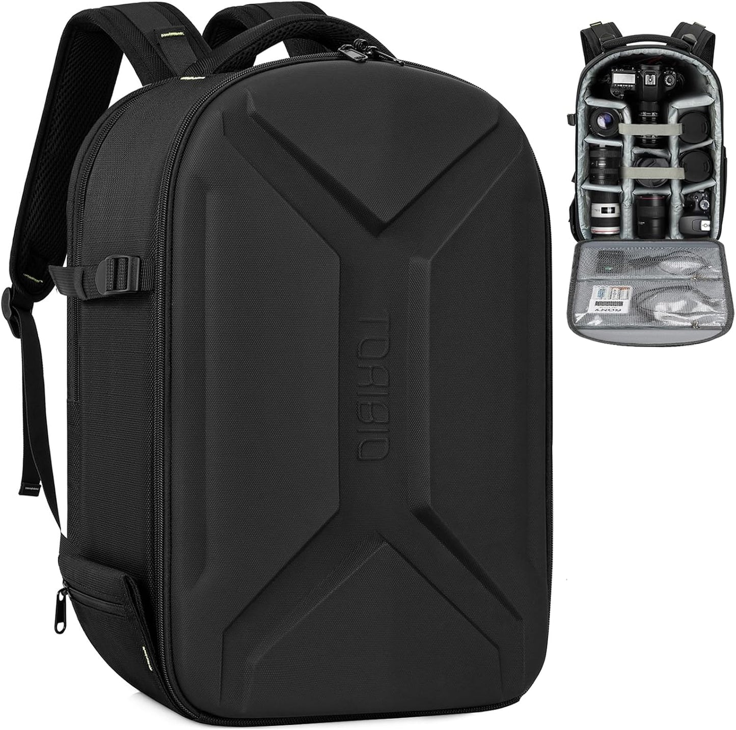 Hardshell DSLR Camera Backpack with Laptop Compartment & Tripod