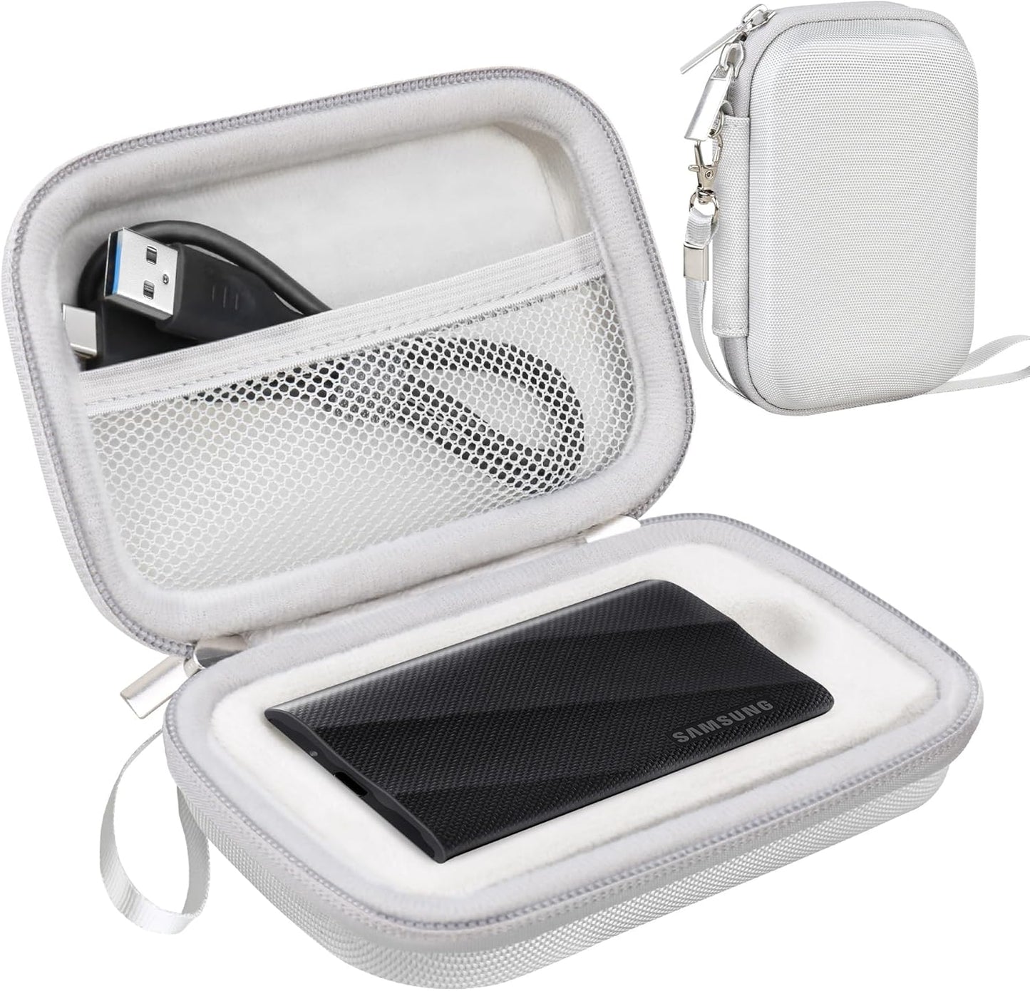 Lacdo Gray Hard Case for Samsung T9 SSD