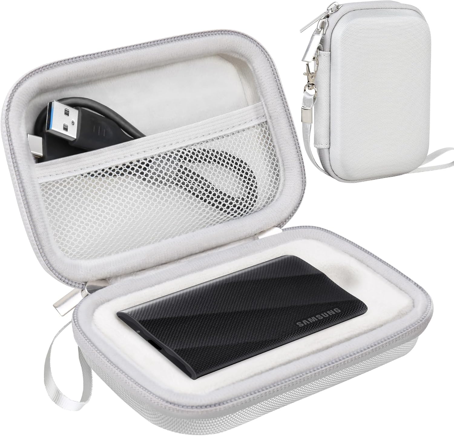 Lacdo Gray Hard Case for Samsung T9 SSD