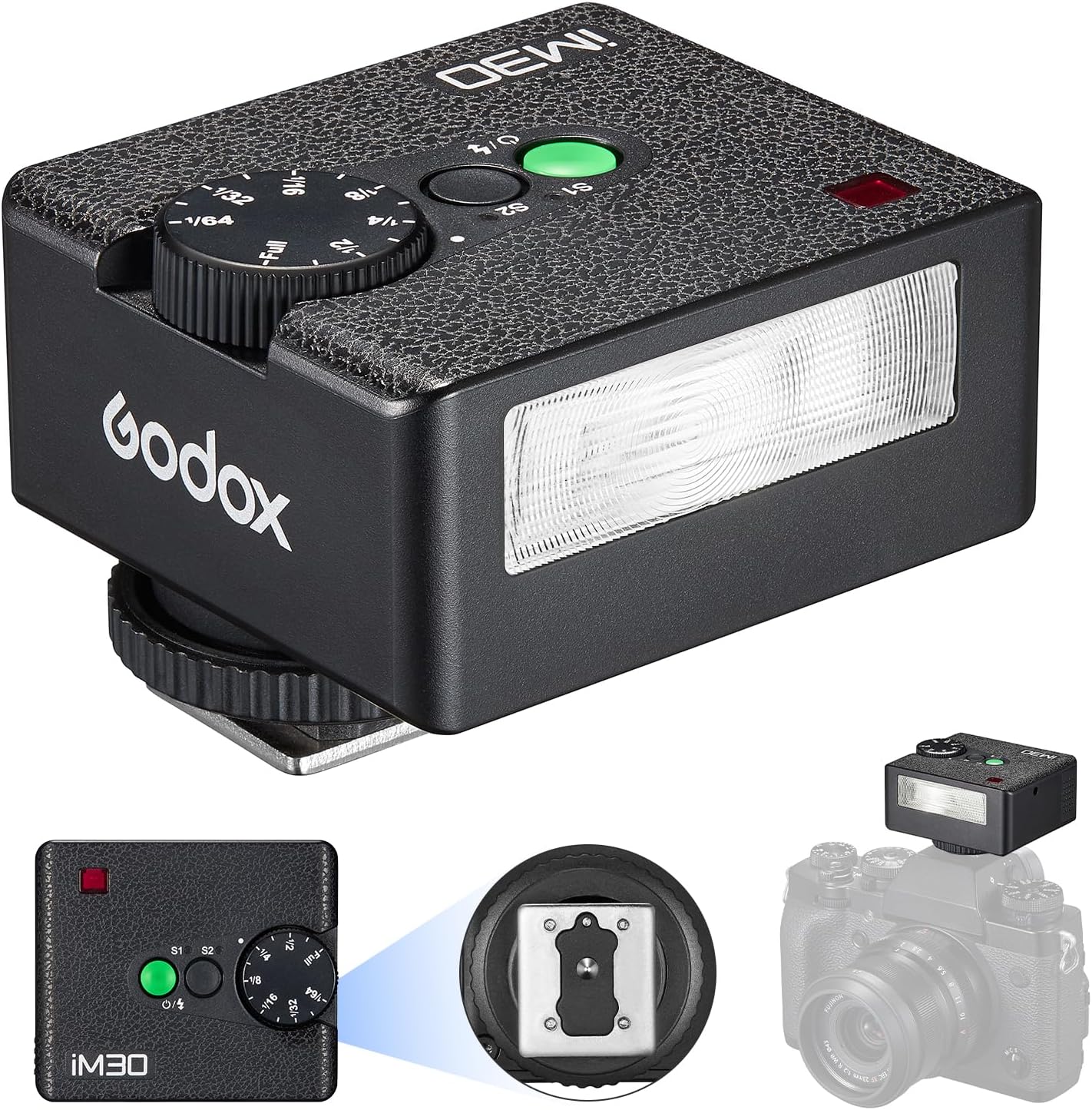 Godox iM30 Mini Flash for Canon, Sony, Nikon, and Fuji Cameras