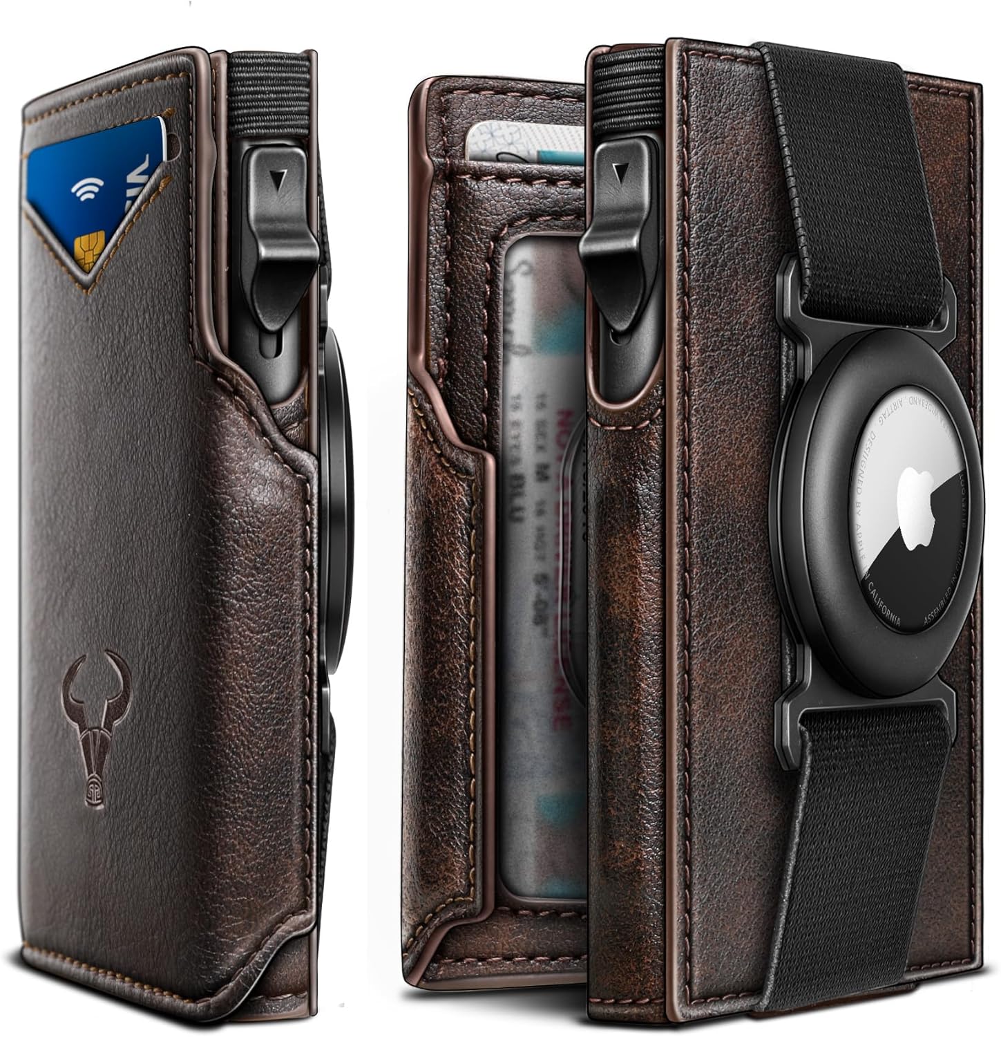 BULLIANT Men Airtag Wallet - Slim Front Pocket Money Clip Gift