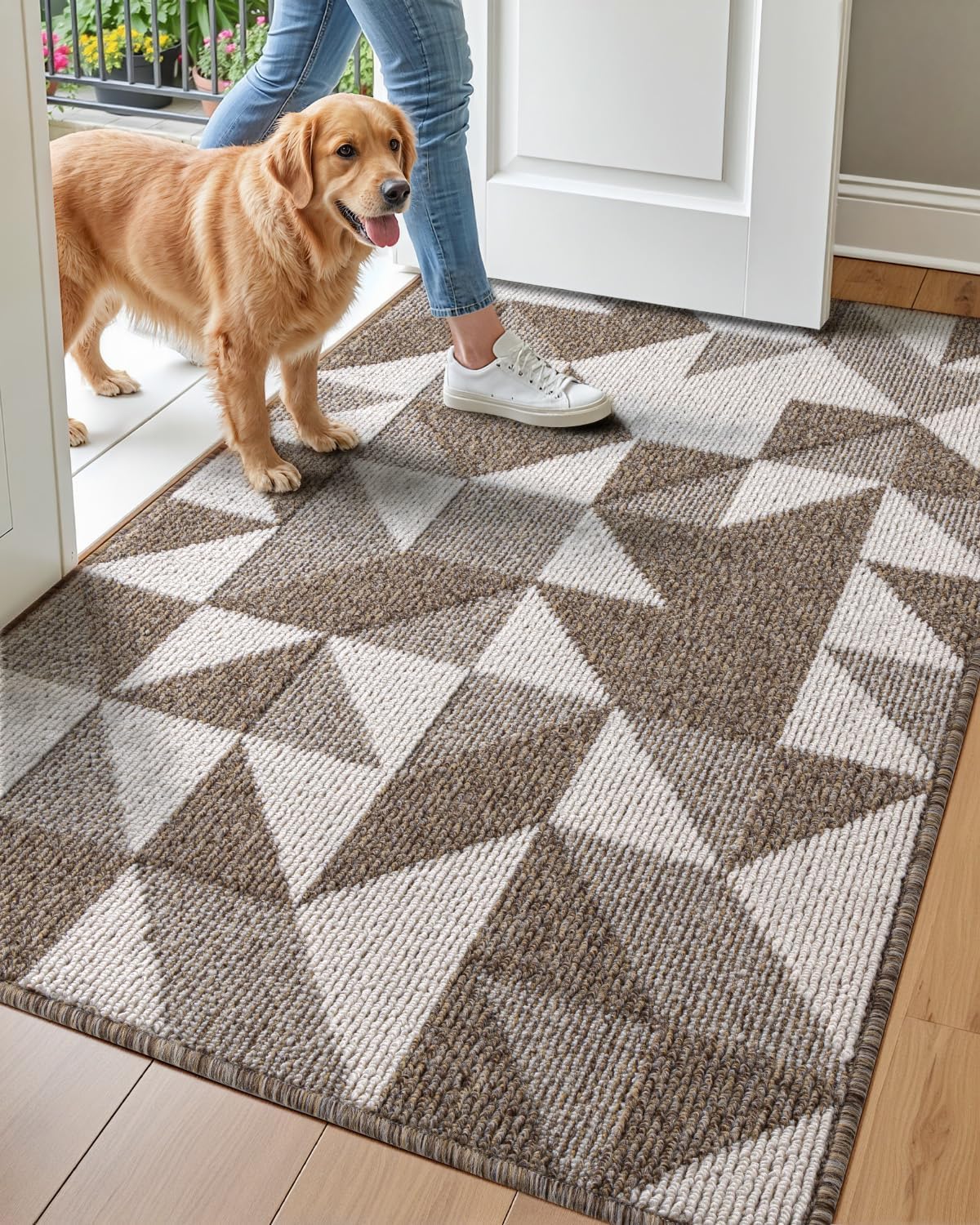 DEXI Non Slip Washable Low-Profile Entry Doormat for Home
