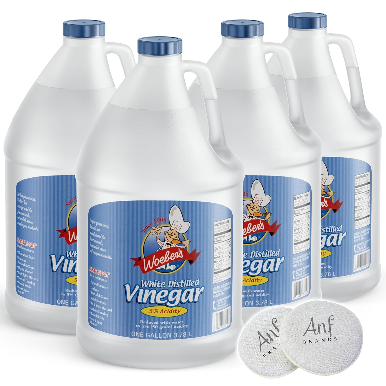 Woeber's Natural Distilled White Vinegar for Cooking and Cleaning