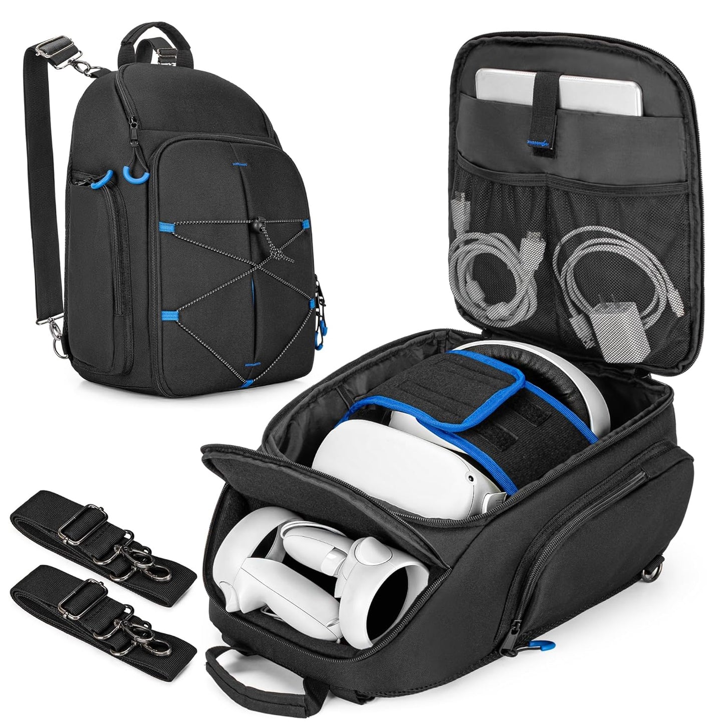 PGmoon Carrying Case for Oculus Quest 2/3/3S with Multi-Pockets