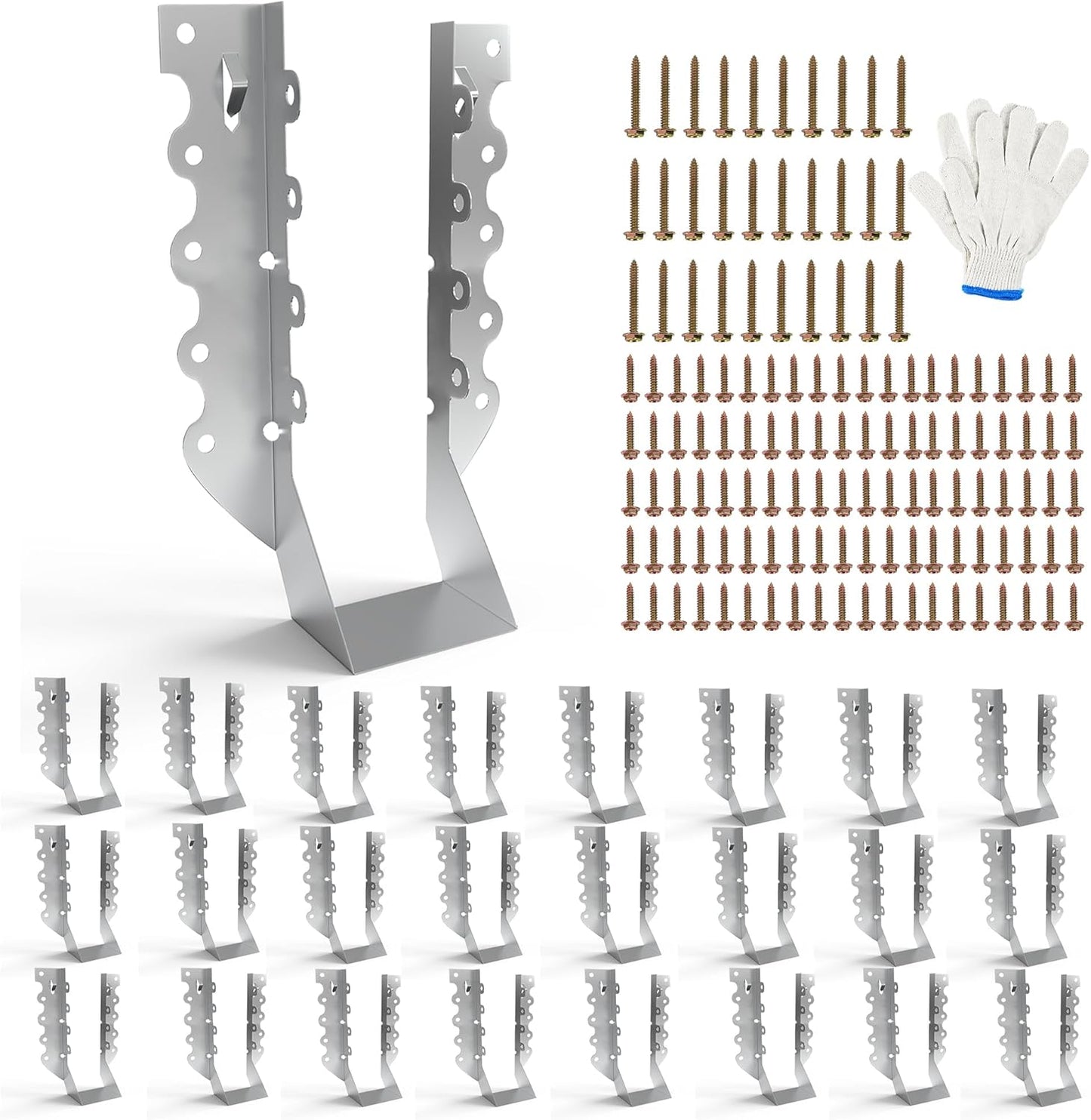 25pcs 2x8 Joist Hangers with Screws for Stronger Structures