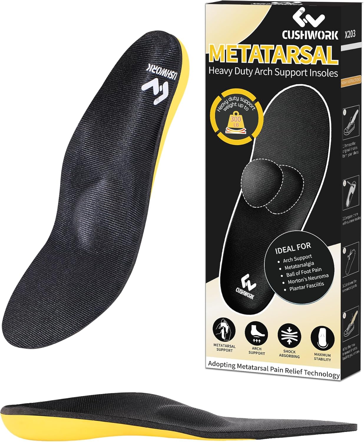 Metatarsalgia Insoles for Ball of Foot Pain Relief and Comfort